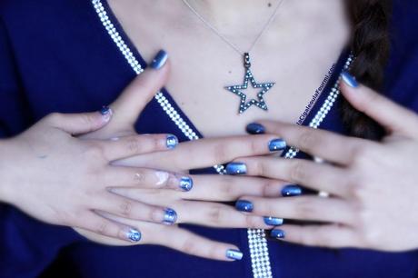 nail art, vernis, bleu, beautunails, royal rock's, étoile