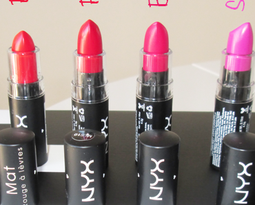 NYX Matte lipstick - swatch des rouges à lèvres mats
