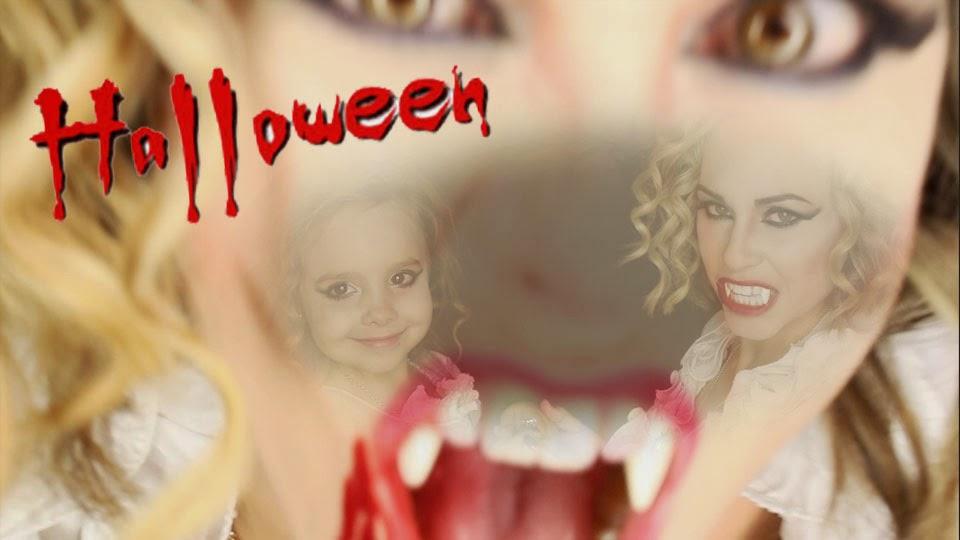 Tuto Make up d'Halloween facile : La femme et la fille de Dracula !