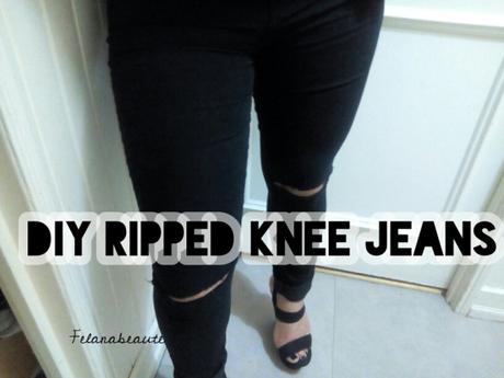 ✂ DIY : Simple Ripped Knee Jeans ✂
