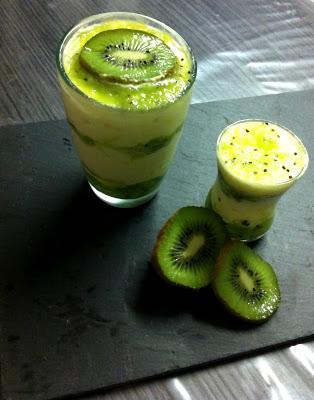 Verrine de Kiwi Façon tiramisu.