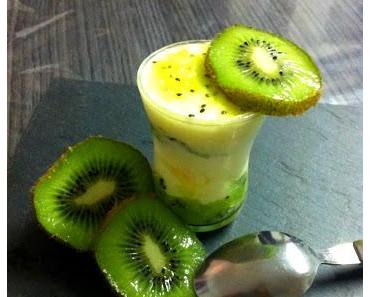 Verrine de Kiwi Façon tiramisu.