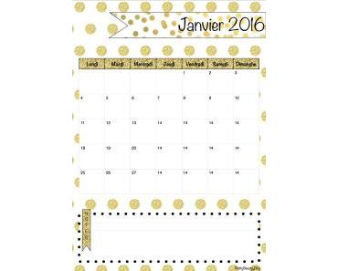 Calendrier 2016 et weekly planner a imprimer !