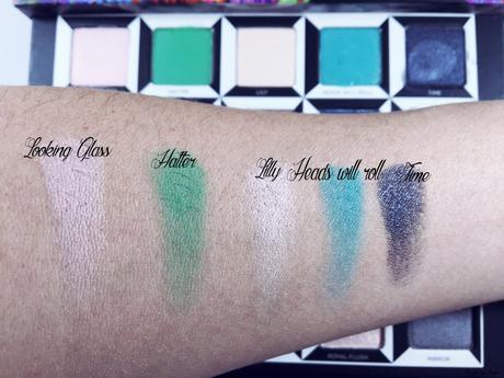 Urban Decay Alice Through the looking glass swatchs