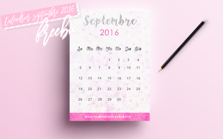 Le calendrier septembre 2016 à télécharger - Freebie