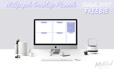 Desktop Wallpaper Planner Février 2017 - freebie