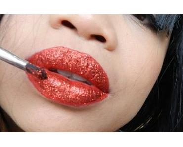 {DIY/TUTO} EASY RED GLITTER LIPS / Lèvres pailletées rouge facile