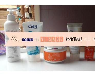 Mes soins du visage ponctuels du moment (masques, gommages, huile)