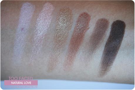 Palette Natural Love de Too Faced #swatch
