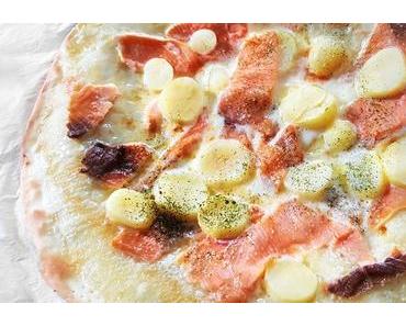 Pizza au saumon  Un avant goût des fêtes  à petit prix !